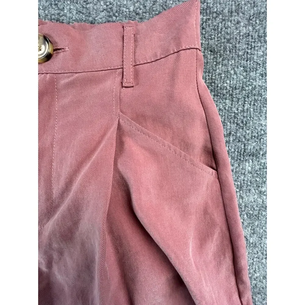 Zara High Waisted Flowy Shorts Women's XS Mauve Pink Pleated Casual Summer